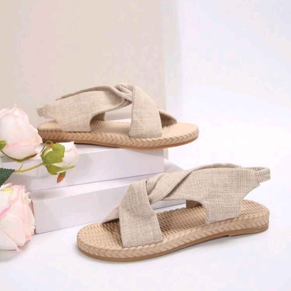 Ladies' Crossed Fabric Strap Lightweight Outdoor Sandals - Picture 5 of 6